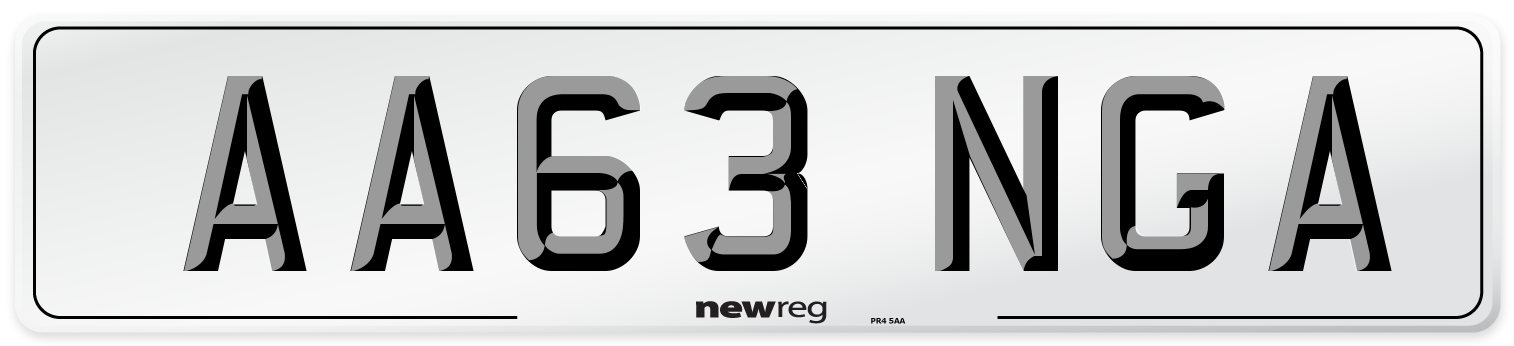 AA63 NGA Number Plate from New Reg